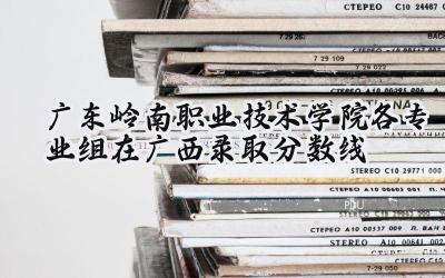 广东岭南职业技术学院各专业组在广西录取分数线