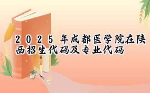 2025年成都医学院在陕西招生代码及专业代码