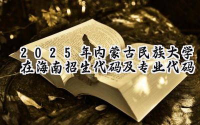 2025年内蒙古民族大学在海南招生代码及专业代码