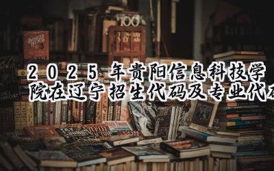 2025年贵阳信息科技学院在辽宁招生代码及专业代码
