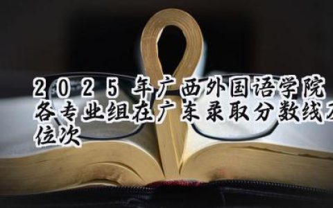 2025年广西外国语学院各专业组在广东录取分数线及位次