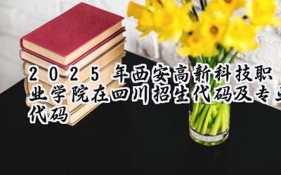 2025年西安高新科技职业学院在四川招生代码及专业代码