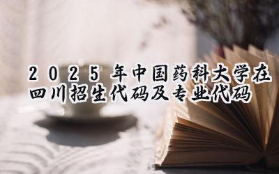 2025年中国药科大学在四川招生代码及专业代码