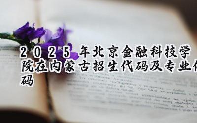2025年北京金融科技学院在内蒙古招生代码及专业代码