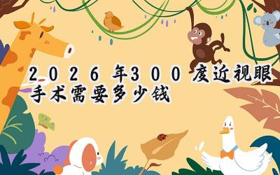 2026年300度近视眼手术需要多少钱