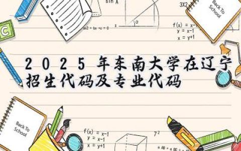 2025年东南大学在辽宁招生代码及专业代码