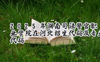 2025年湖南司法警官职业学院在河北招生代码及专业代码