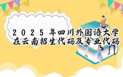 2025年四川外国语大学在云南招生代码及专业代码