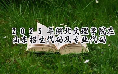 2025年湖北文理学院在山东招生代码及专业代码