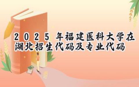 2025年福建医科大学在湖北招生代码及专业代码