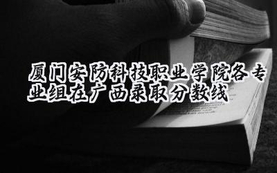 厦门安防科技职业学院各专业组在广西录取分数线