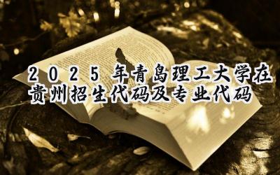 2025年青岛理工大学在贵州招生代码及专业代码