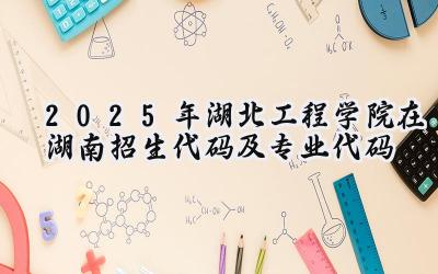 2025年湖北工程学院在湖南招生代码及专业代码